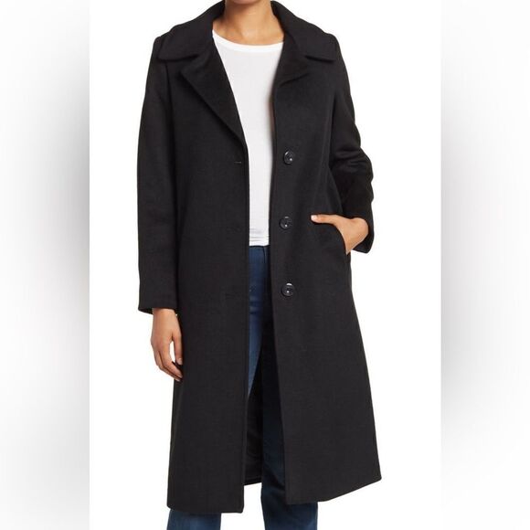 Jones New York Women's Single-Breasted Maxi Wool Coat, charcoal, Size 4 - Picture 3 of 13